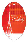 Vector Christmas Tree Vertical Oval To From Hang Tag